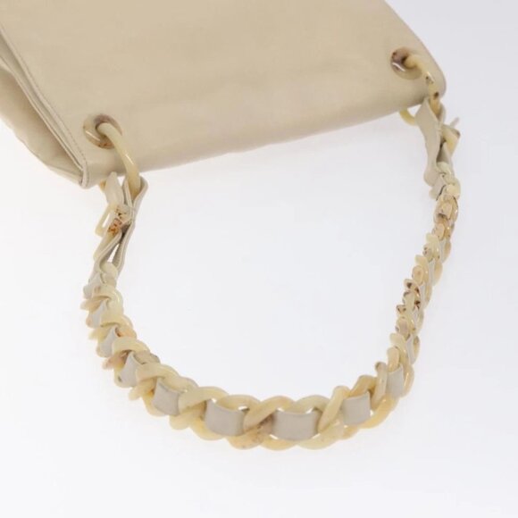 PRADA Shoulder Bag Leather Beige Auth - Picture 11 of 15